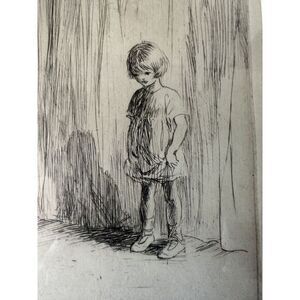 Eileen‎ Soper Signed Artist Proof Etching  "The New Pupil" - Framed 1905-1990